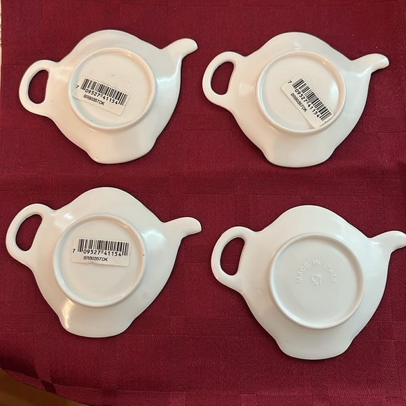 Vintage Melamine made in Italy tea bag holder spoon rest birds on a teapot set 4 - Picture 2 of 4